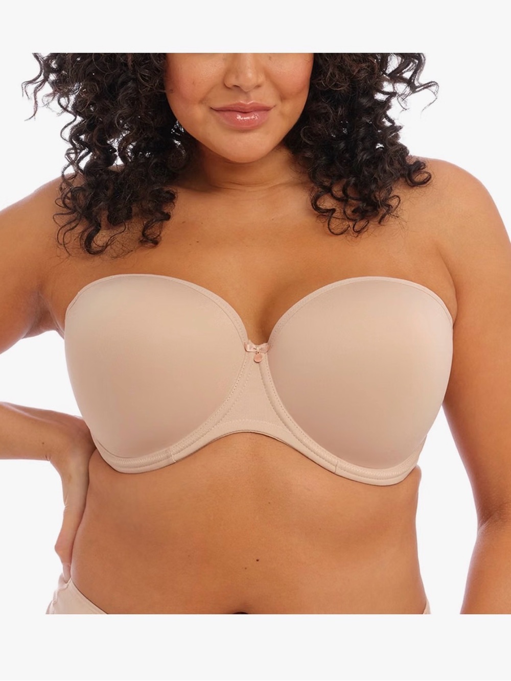 Elomi Smoothing Underwire Foam Molded Strapless Bra, Nude, 40G Sahara Beige NWT
